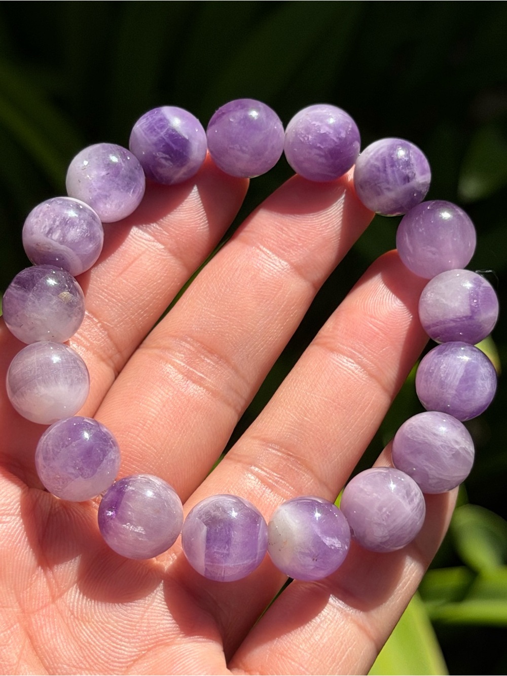 Amethyst Bead Stretch Bracelet - Purple Gemstone Jewelry Palo